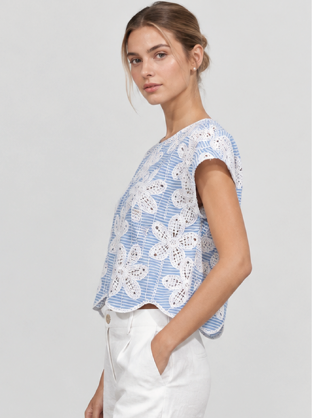 Blusa Caprice Baby Blue
