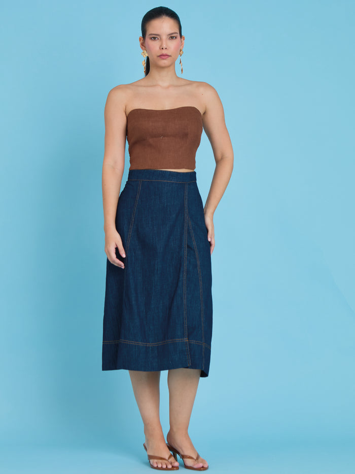 Falda Larga Mawar Indigo