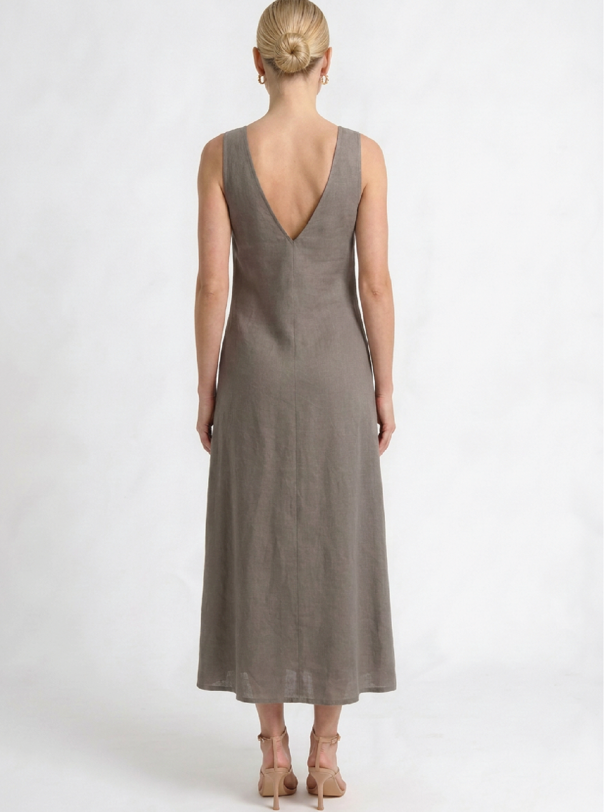 Vestido Largo Darnella Taupe