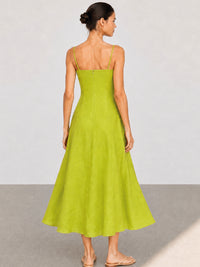 Vestido Largo Beca Verde
