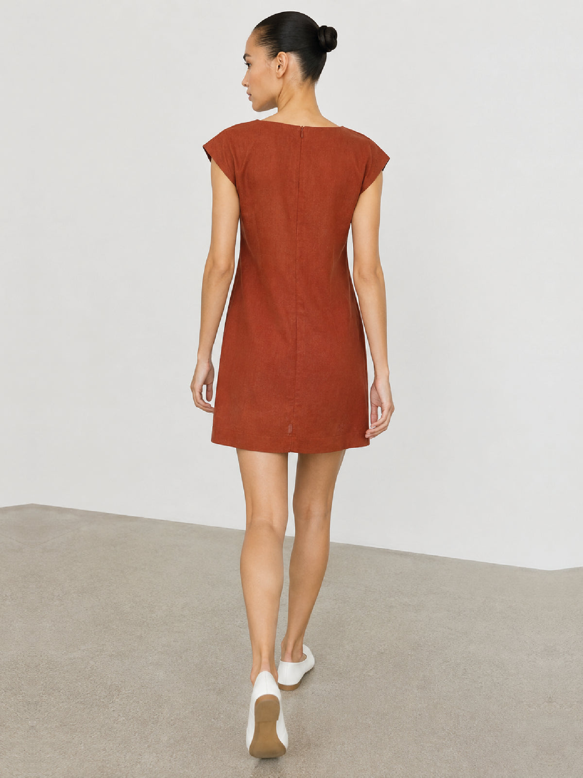 Vestido Corto Otoño Terracota
