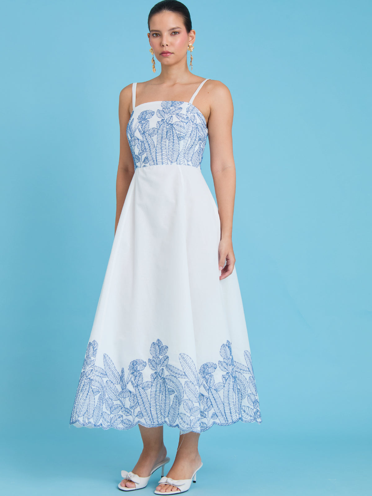 Vestido Largo Areia Azul