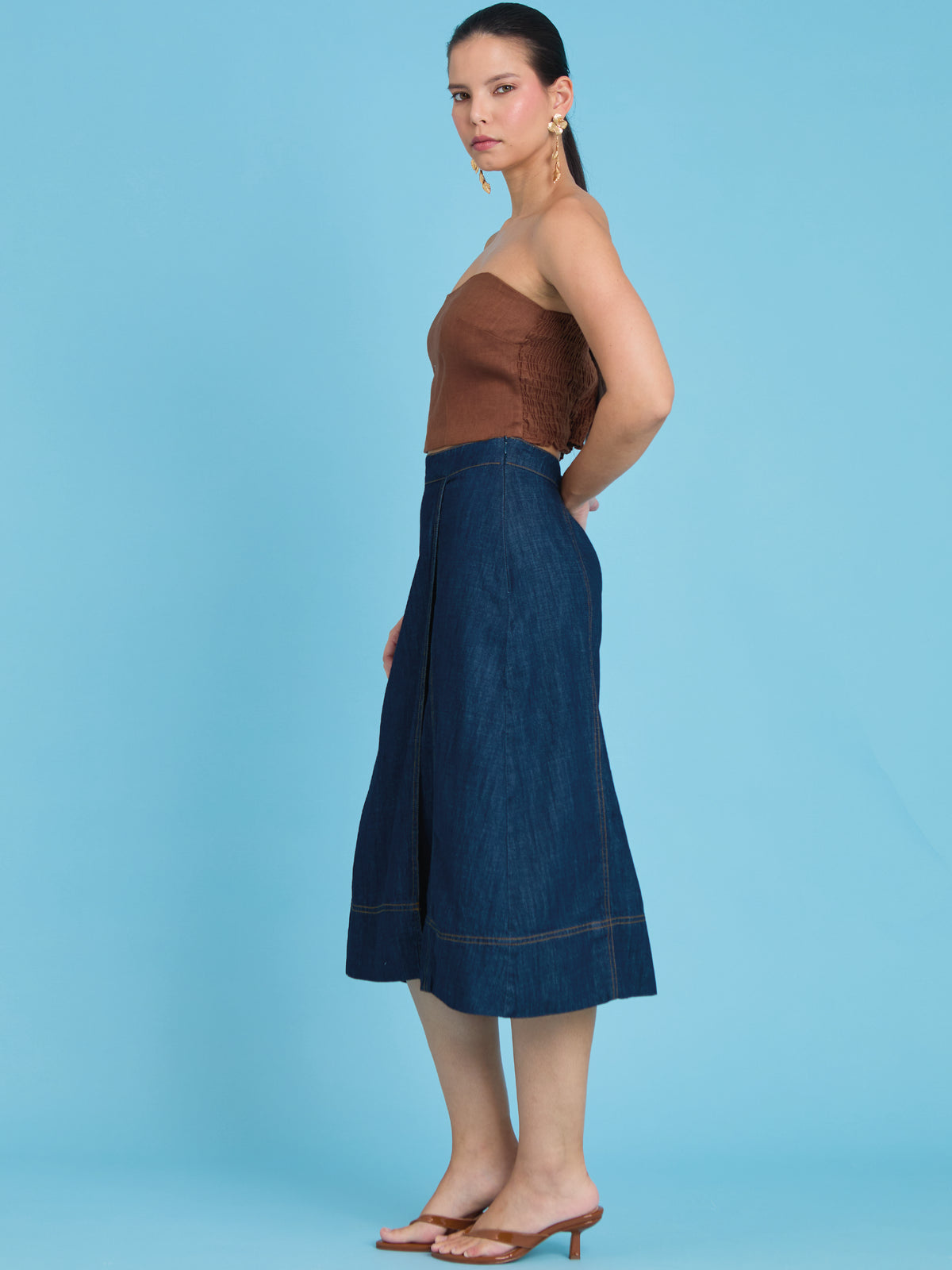 Falda Larga Mawar Indigo