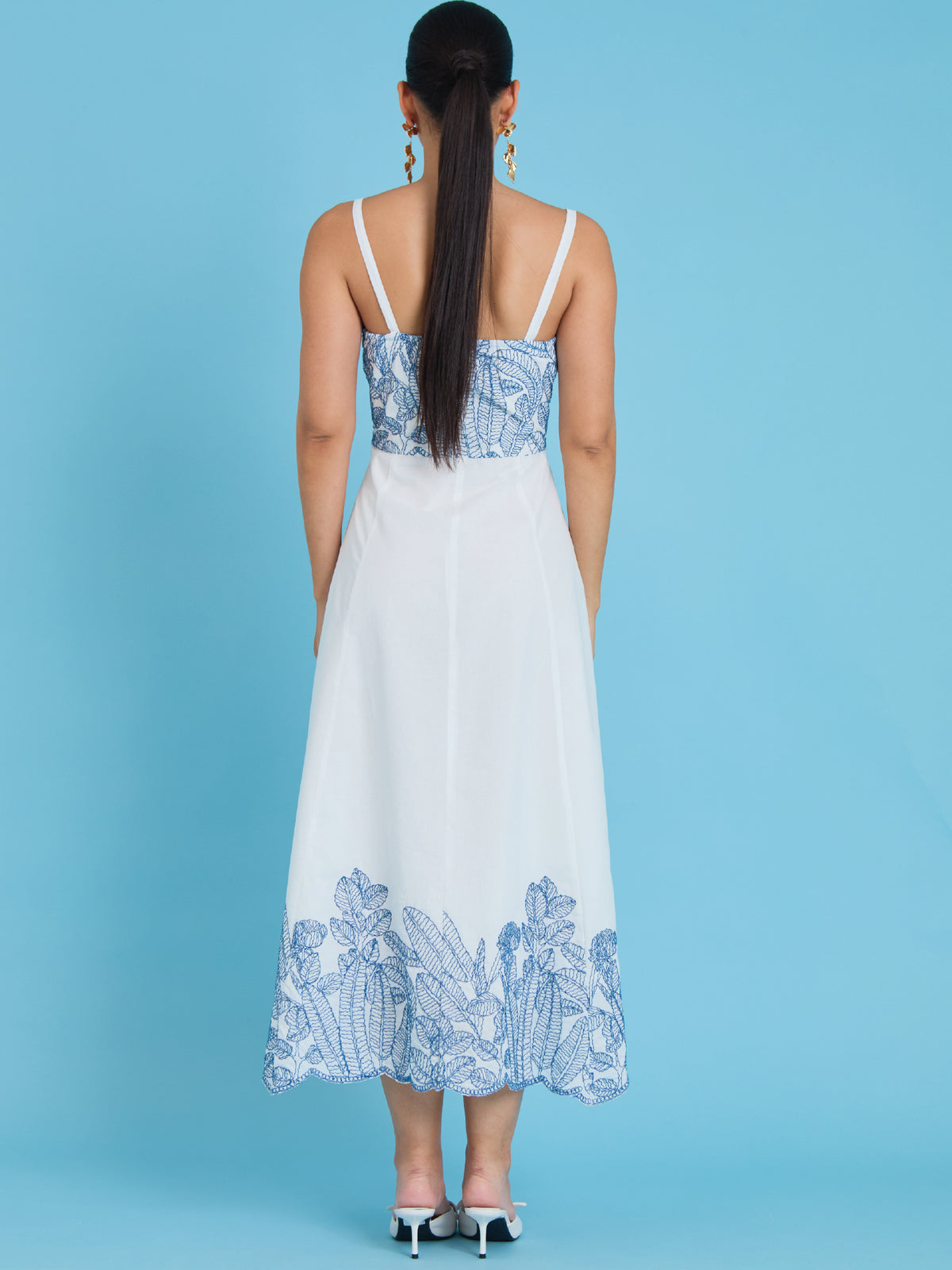 Vestido Largo Areia Azul