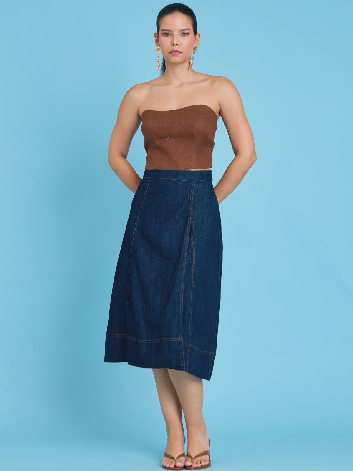 Falda Larga Mawar Indigo