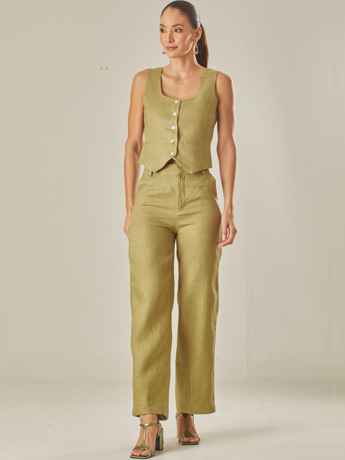 Pantalon Elba Verde, elegante y sofisticado 