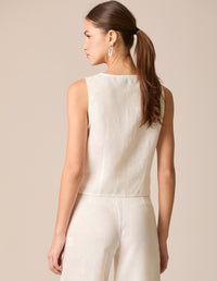 Blusa Polinesia Blanco Perla
