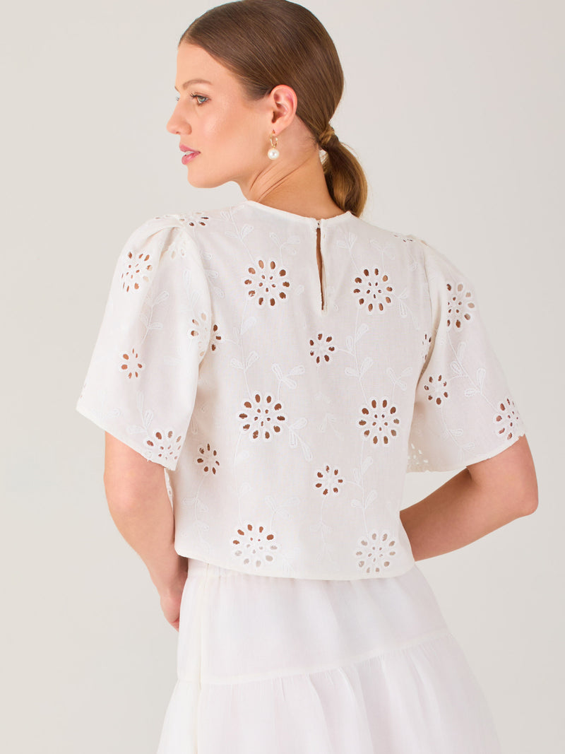 Blusa tipo crop de silueta recta con mangas cortas amplias. Presenta bordado floral calado que aporta un toque fresco y delicado, ideal para looks veraniegos y relajados

Detalles:

Color: Blanco

Material: 70% Rayon 30% Lino