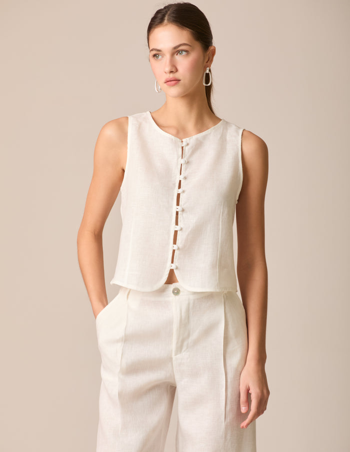 Blusa Polinesia Blanco Perla