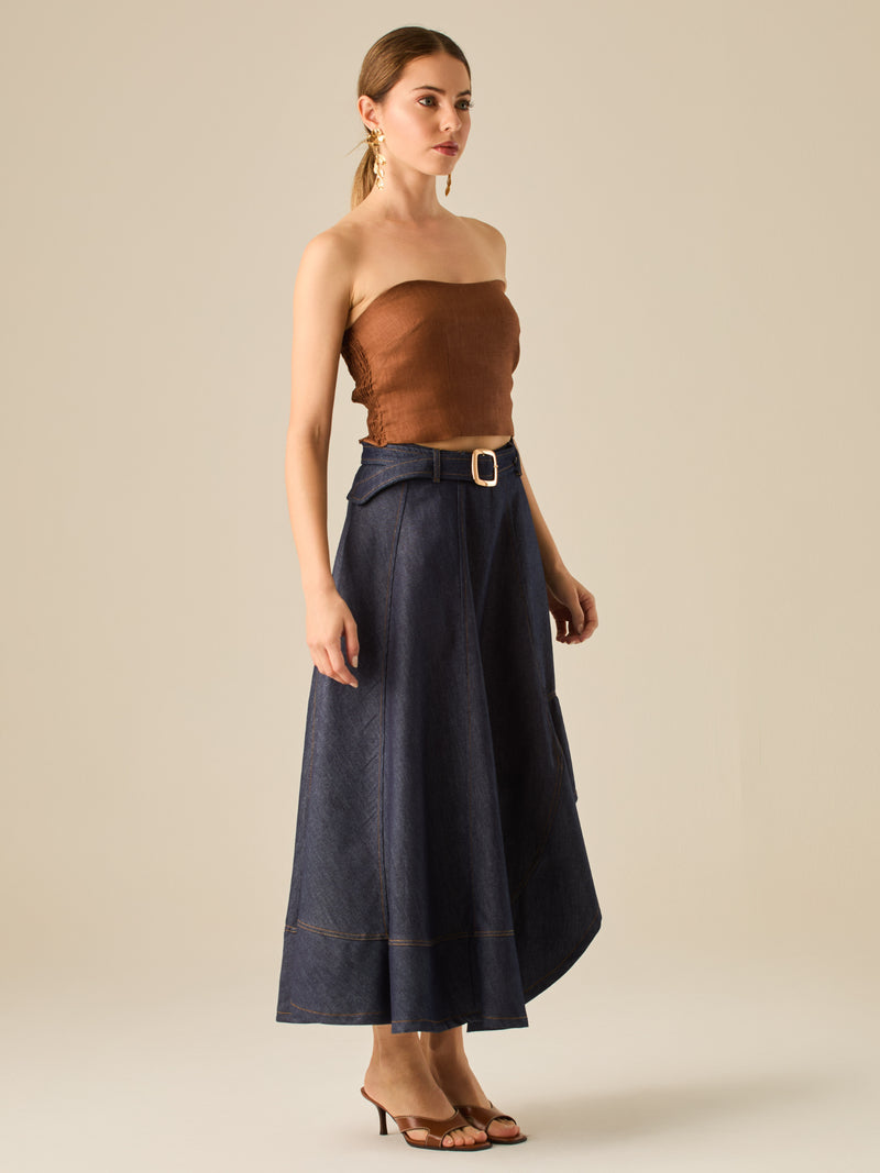 Falda Larga Odila Indigo