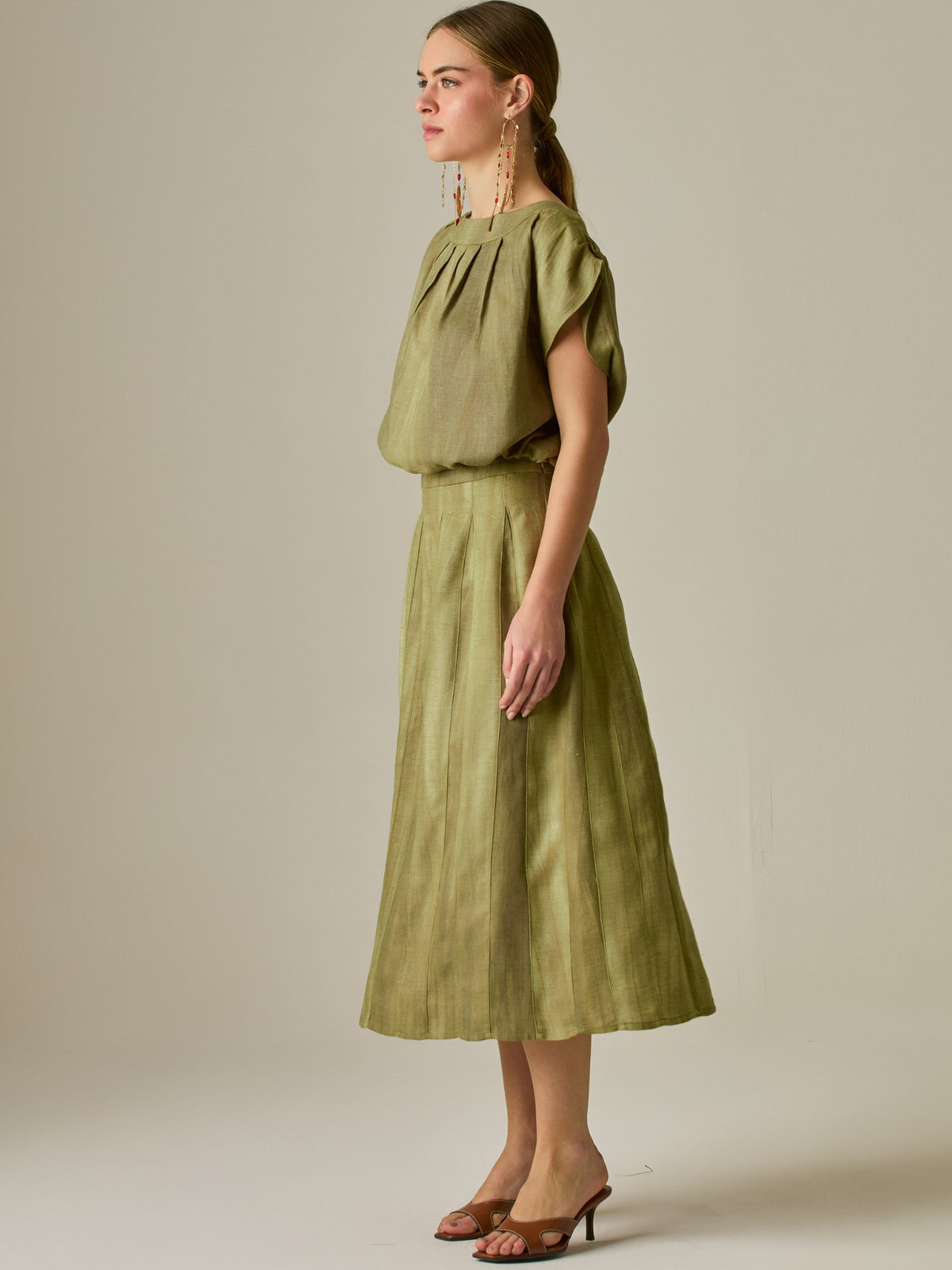 Falda Larga Melika Olivo - Main Image