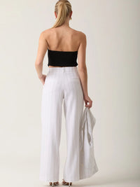 Pantalón Rondine Blanco de tiro alto con pierna recta y diseño moderno en tono blanco.