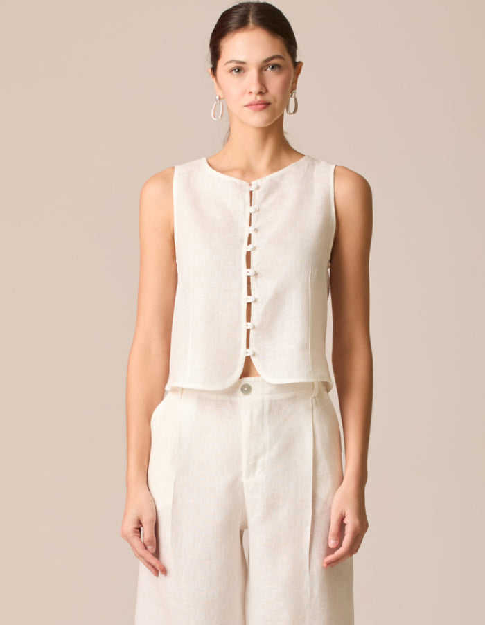 Blusa Polinesia Blanco Perla